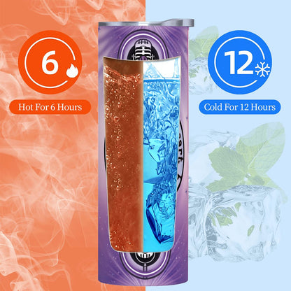 20oz Straight Stainless Steel Tumbler with Straw