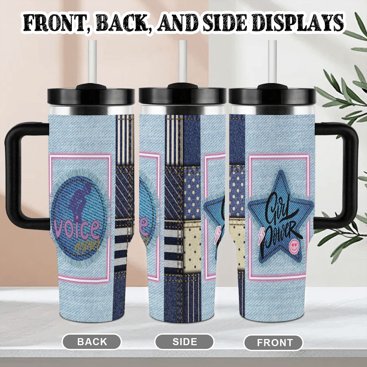 40oz Tumbler with Handle and Straw (Made in USA)