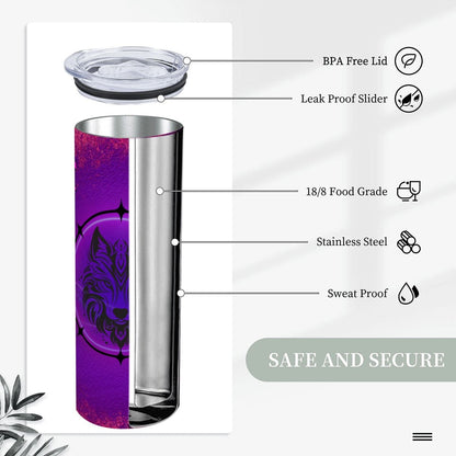 20oz Straight Stainless Steel Tumbler with Straw (Made in USA)