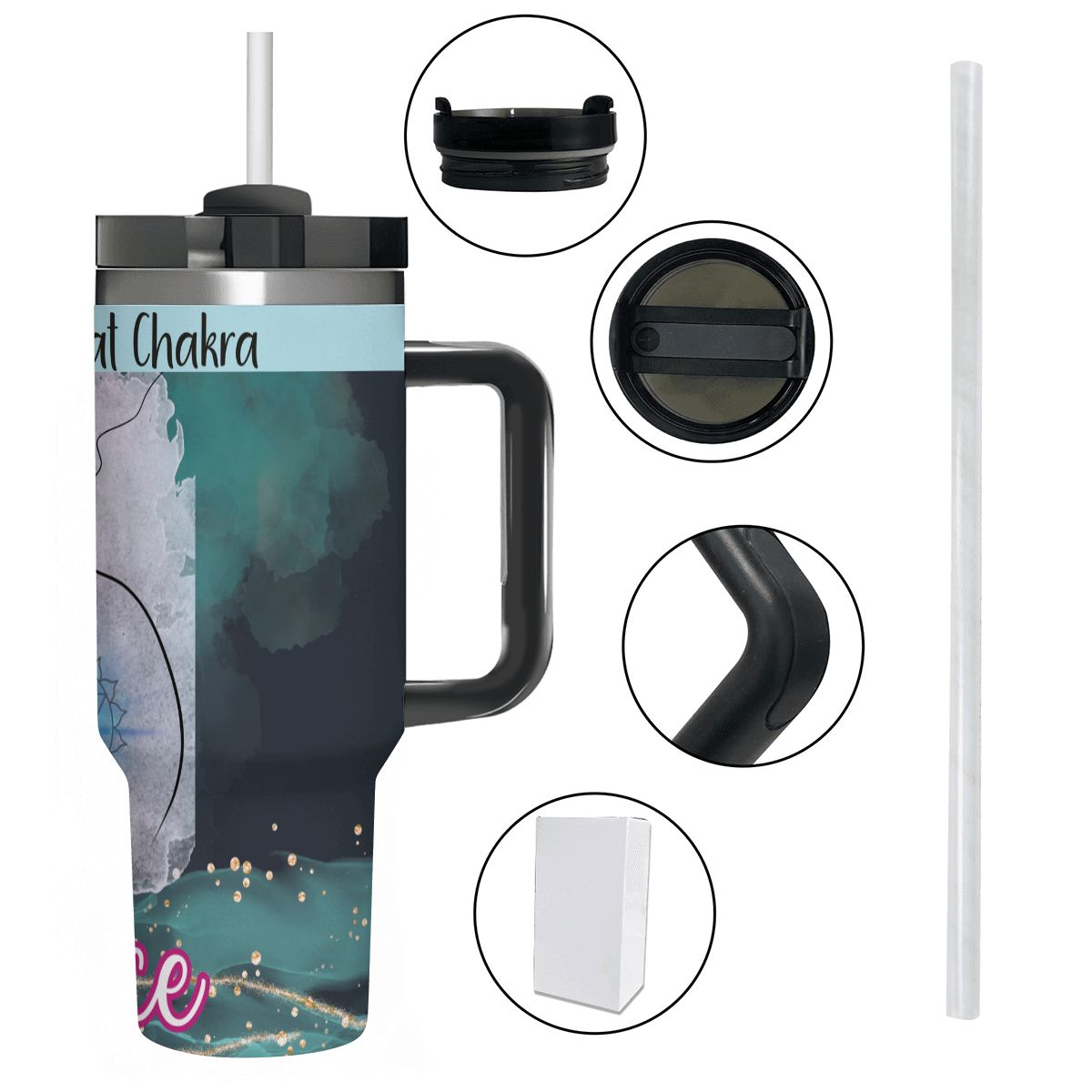 40oz Tumbler with Handle and Straw (Made in USA)