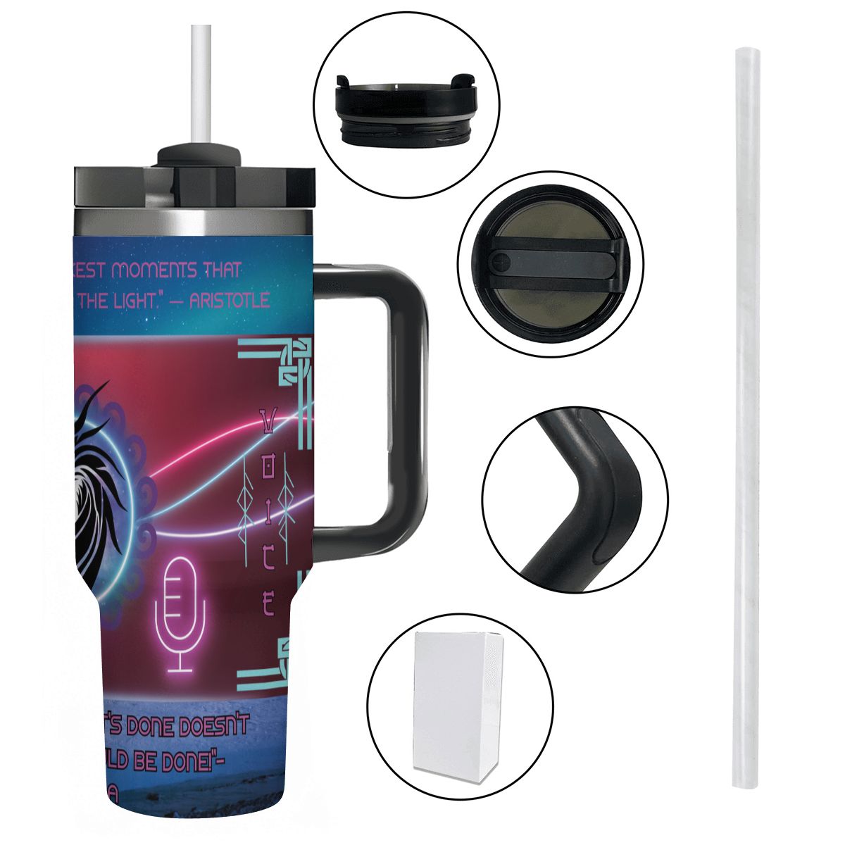40oz Tumbler with Handle and Straw (Made in USA)