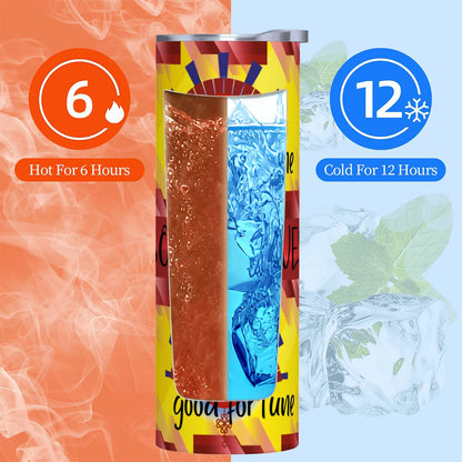 20oz Straight Stainless Steel Tumbler with Straw（Made in USA)