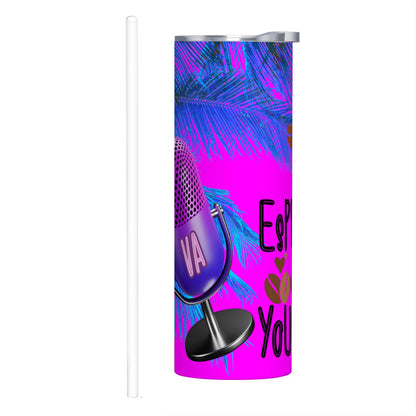 20oz Straight Stainless Steel Tumbler with Straw