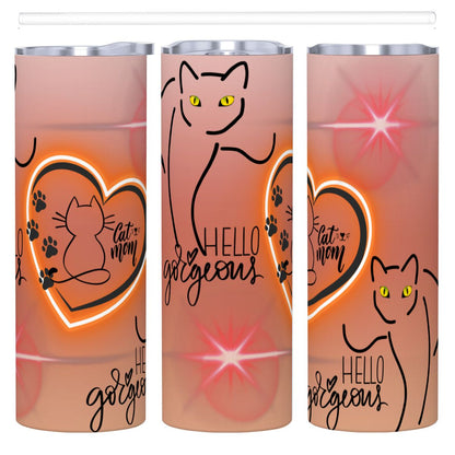 20oz Straight Stainless Steel Tumbler with Straw