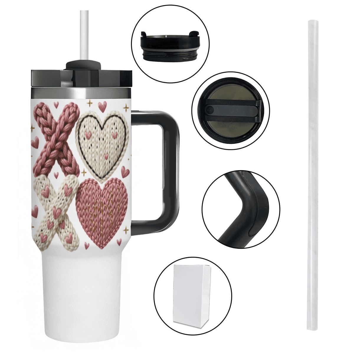 40oz Tumbler with Handle and Straw (Made in USA)