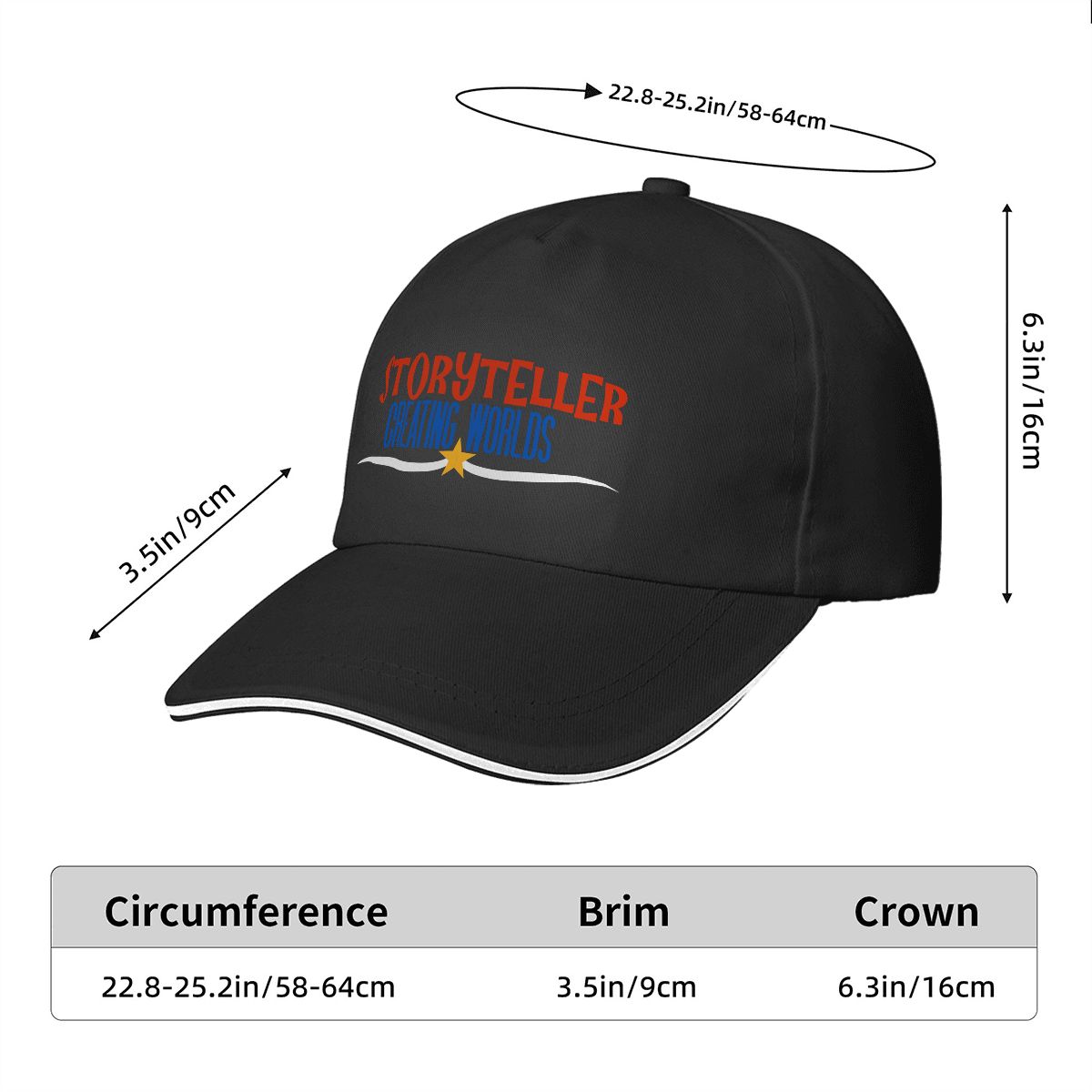 Sandwich Brim Baseball Cap (Made in USA)
