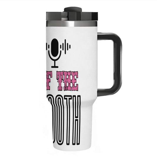 Queen Of The Booth: 40oz Stainless Steel Tumbler with Handle and Straw