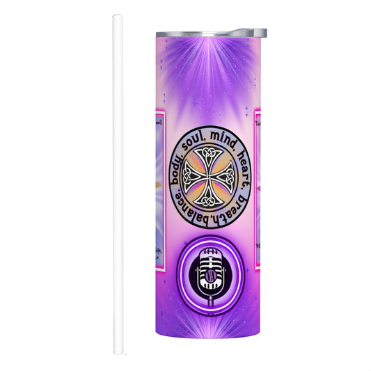 20oz Straight Stainless Steel Tumbler with Straw