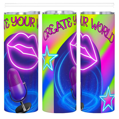 Stay Hydrated In STYLE: 20oz Straight Stainless Steel Tumbler with Straw
