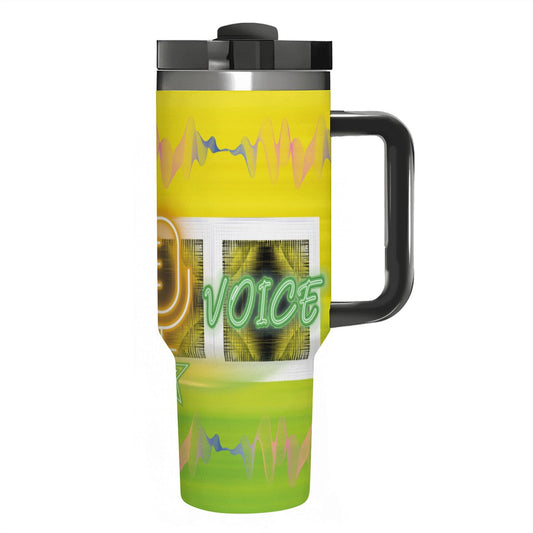 Bright VOICE: 40oz Tumbler with Handle and Straw