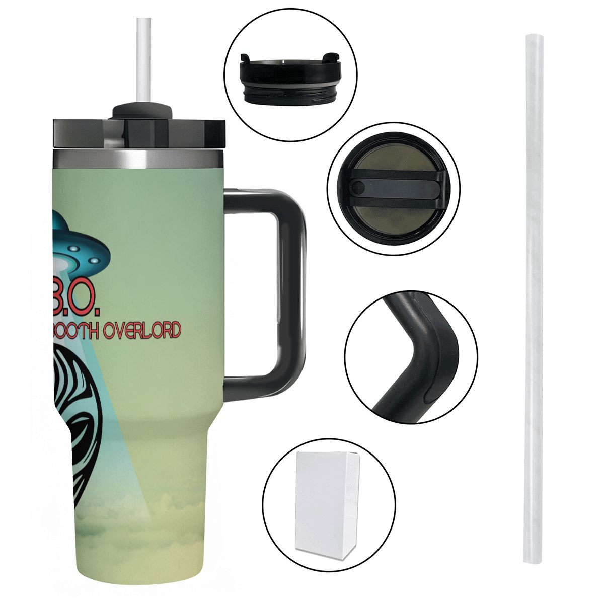 40oz Tumbler with Handle and Straw (Made in USA)