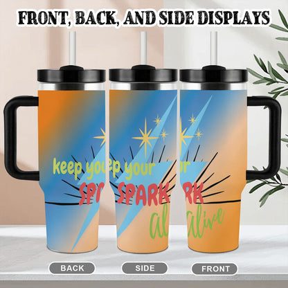 40oz Tumbler with Handle and Straw (Made in USA)