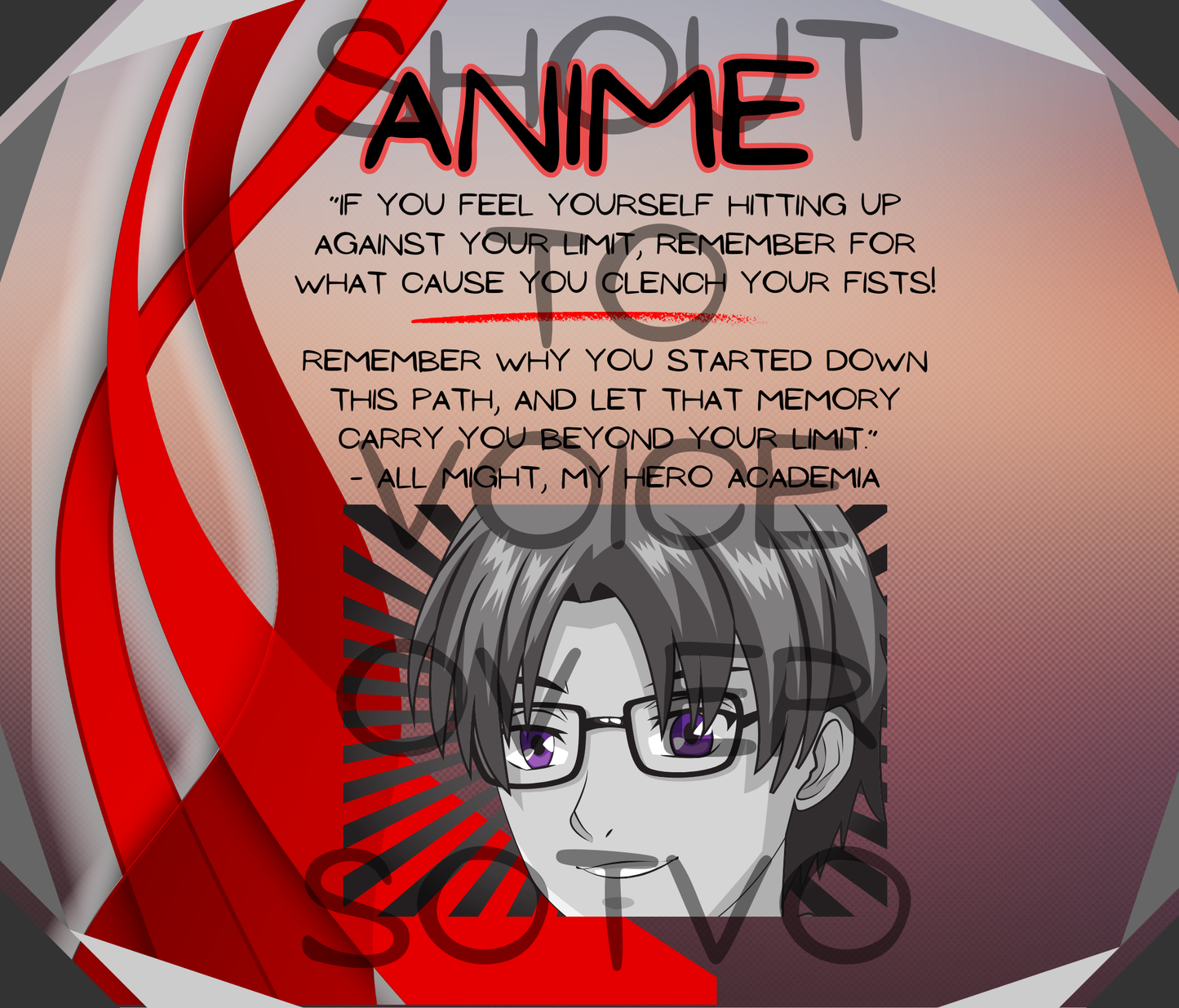 Anime Voice Over Quote: Reusable Stainless Steel Water Tumbler w/Straw