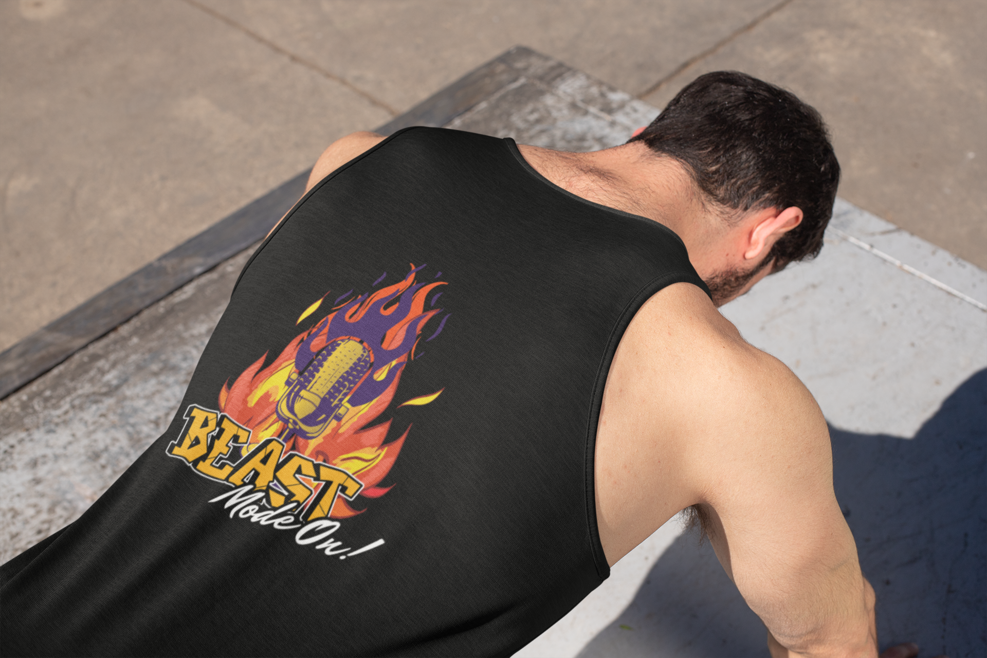 Unisex: Beast Mode On: Voice Over Actor: Gym/Yoga Wear Muscle Sleeveless Shirt