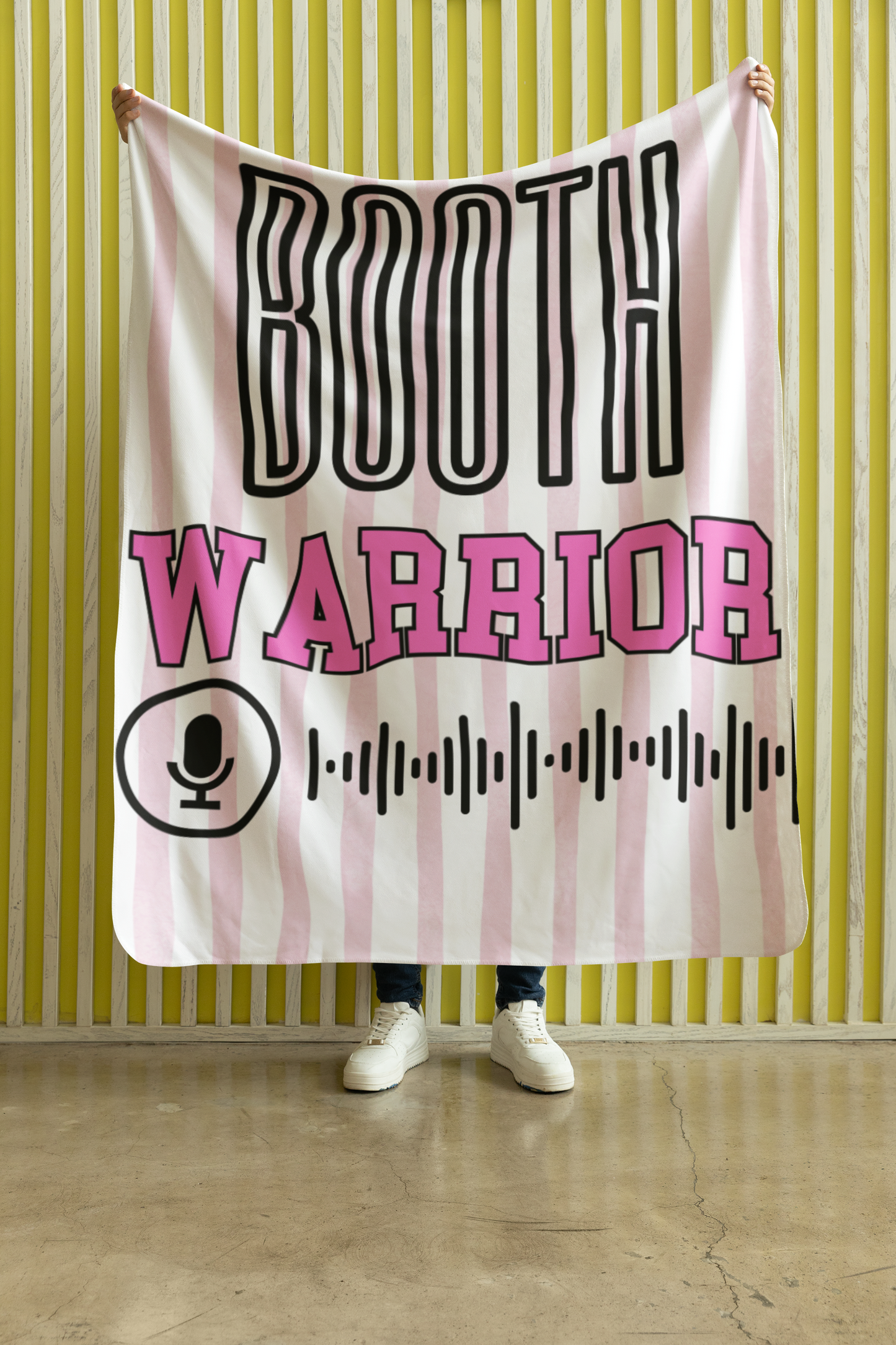 Booth Warrior: Pink Recording Booth Throw Blanket