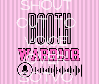 Booth Warrior Voice Over: Pink: Reusable Stainless Steel Water Tumbler w/Straw
