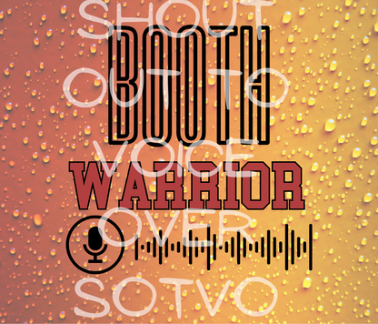 Booth Warrior Voice Over: Orange: Reusable Stainless Steel Water Tumbler w/Straw