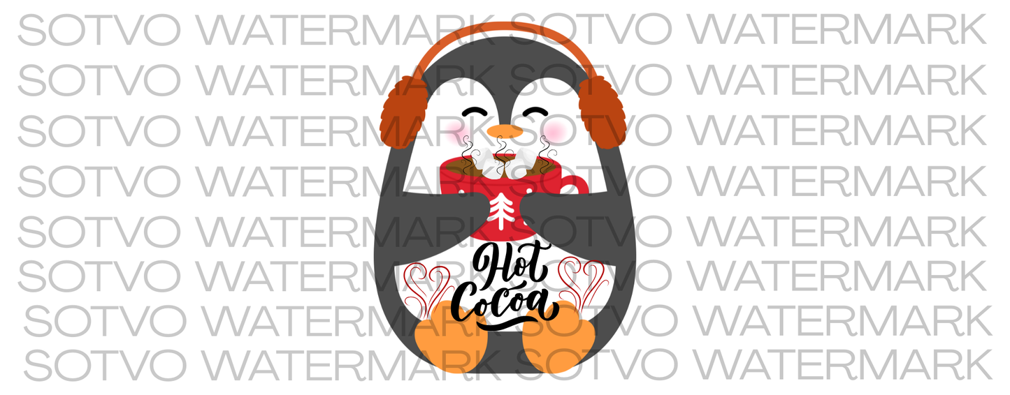 PENQUIN HOT COCOA: Classic Ceramic White Glossy Mug