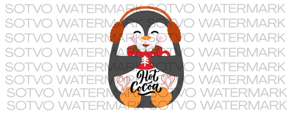 PENQUIN HOT COCOA: Classic Ceramic White Glossy Mug