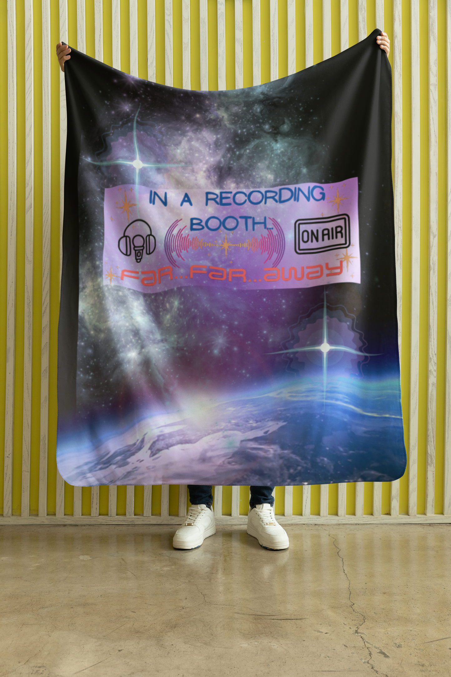 In A Recording Booth Far...Far...Away: Galaxy Universe Booth Throw Blanket