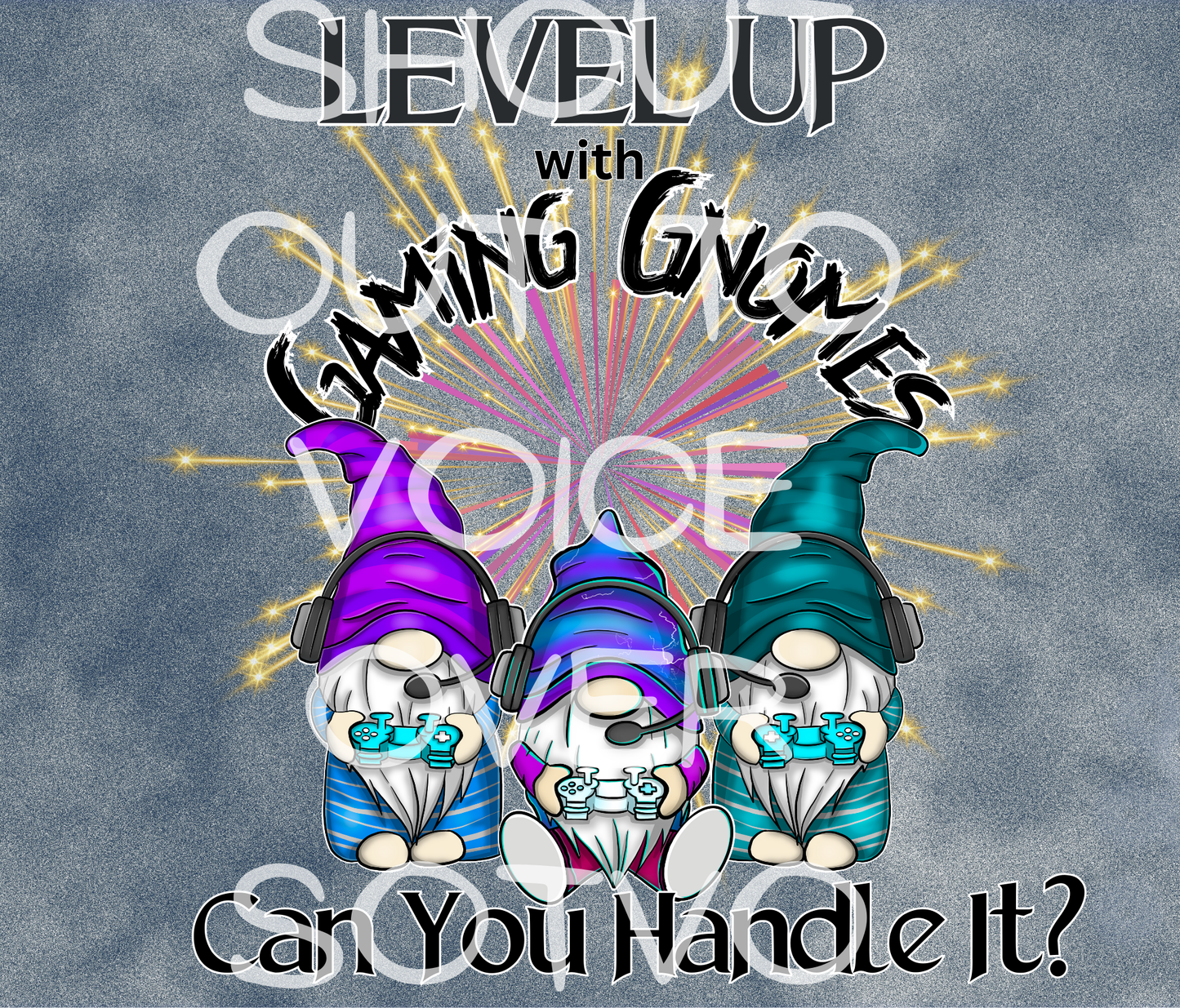 Gaming Gnomes: Level Up: Reusable Stainless Steel Water Tumbler w/Straw