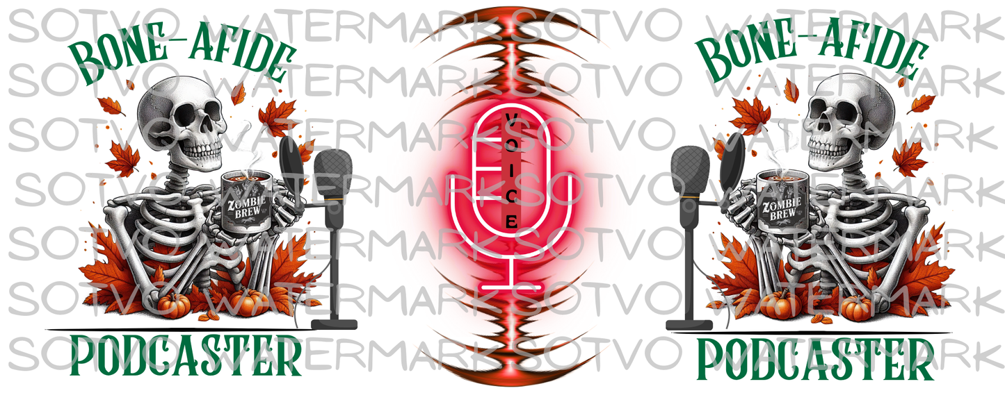 Bon-AFide Podcaster: Halloween Skeleton FUN: Classic Ceramic White Glossy Mug