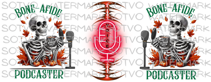 Bon-AFide Podcaster: Halloween Skeleton FUN: Classic Ceramic White Glossy Mug