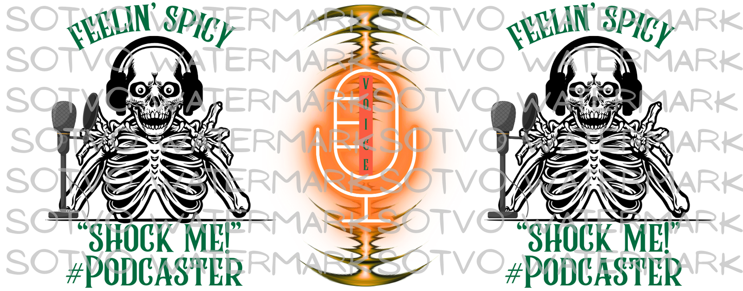 SHOCK ME...PODCASTER: Halloween Skeleton Classic Ceramic White Glossy Mug