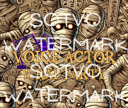 Halloween Mummy Voice Actor Wrap Party: Reusable Stainless Steel Water Tumbler w/Straw