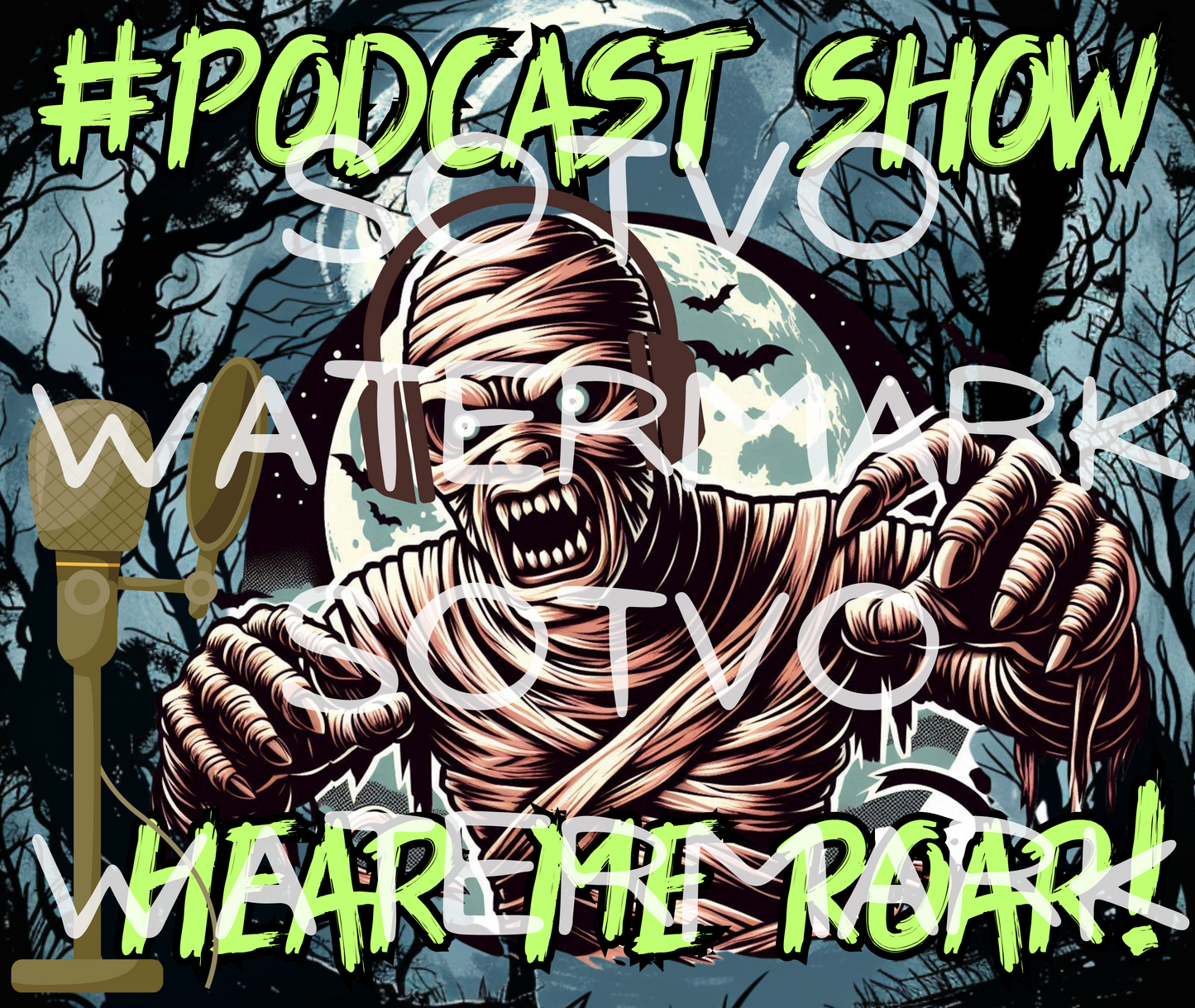 Halloween Podcast Show Hear Me Roar: Reusable Stainless Steel Water Tumbler w/Straw