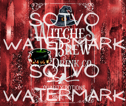 Halloween Witches Brew: Reusable Stainless Steel Water Tumbler w/Straw