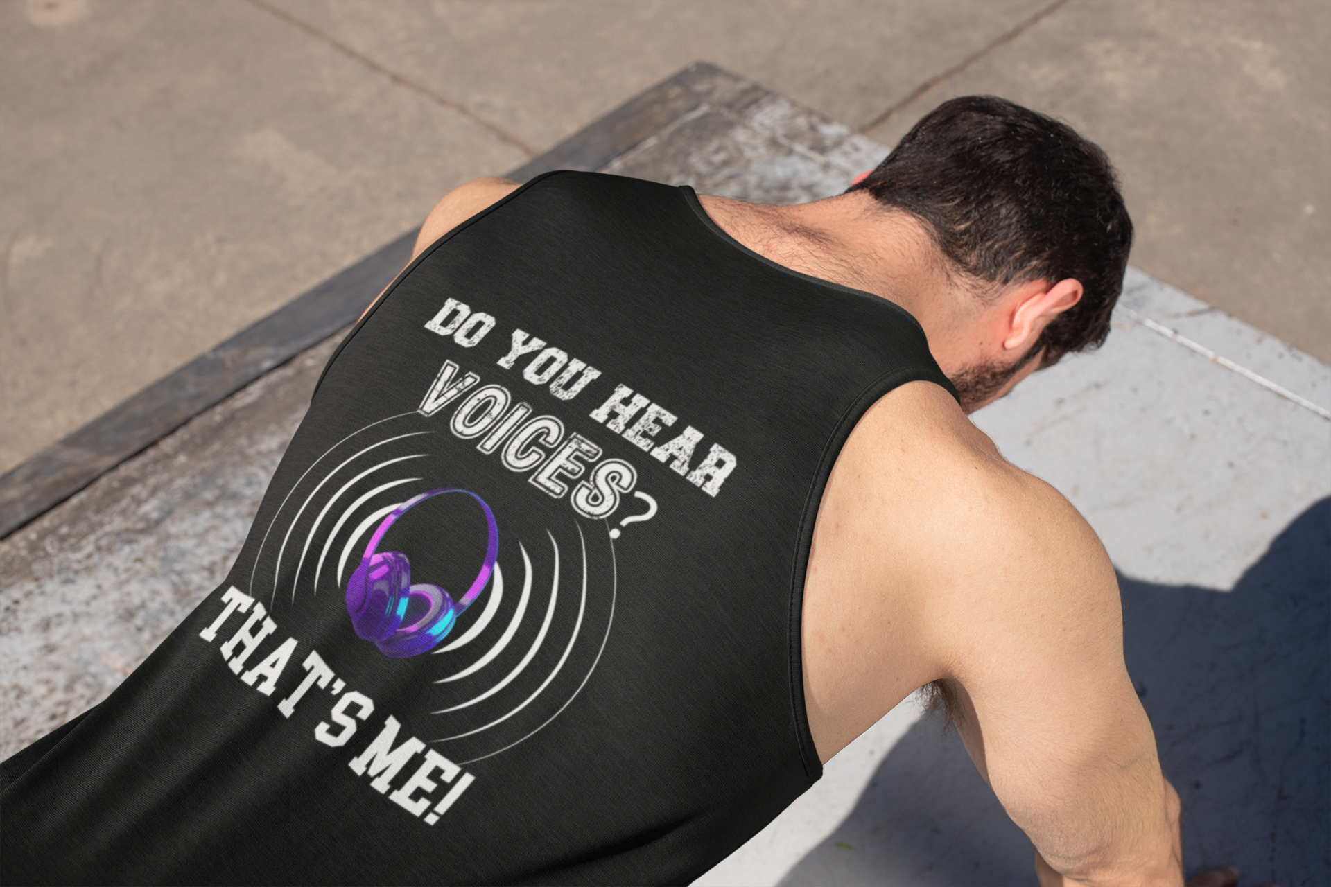 Unisex: Do You Hear Voices: Voice Over Actor: Gym/Yoga Wear Muscle Sleeveless Shirt