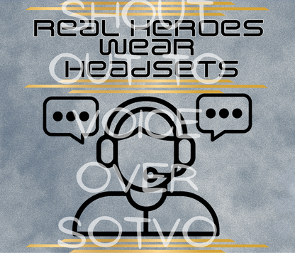Real Heroes Wear Headsets: Reusable Stainless Steel Water Tumbler w/Straw