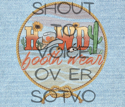 Country Western Howdy: Booth Wear: Reusable Stainless Steel Water Tumbler w/Straw