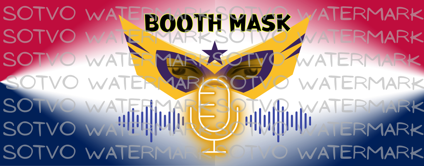 RED WHITE BLUE: BOOTH MASK: Voice Actor Black Glossy Mug