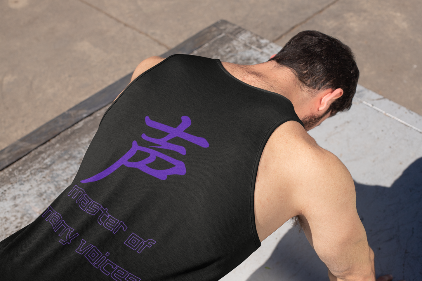 Unisex: Japanese Calligraphy Symbol "Voices": Voice Over Actor: Gym/Yoga Wear Muscle Sleeveless Shirt