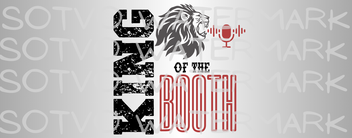 King of the Booth White Glossy Mug: Lion Style!