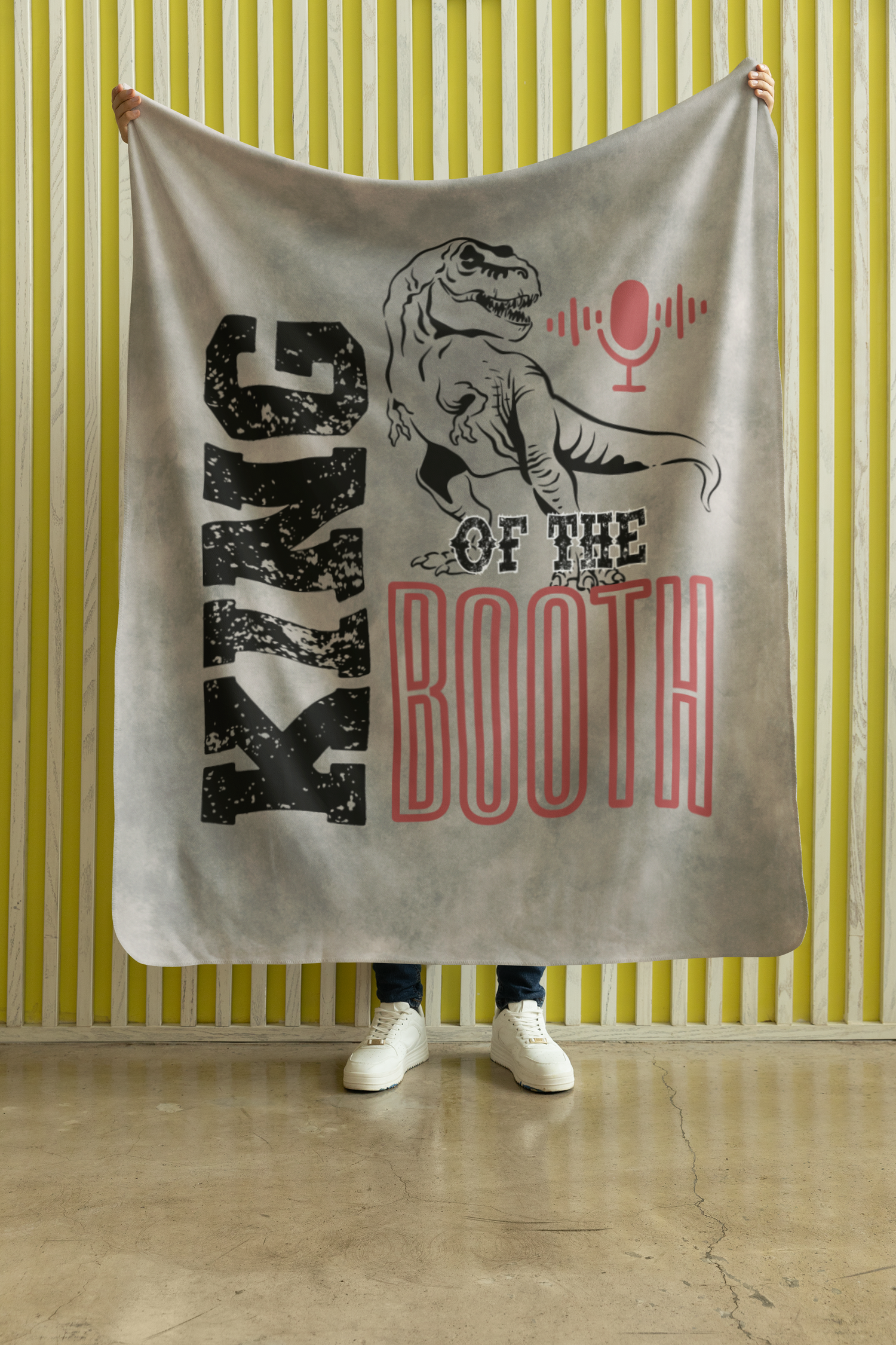 King of the Booth: T-Rex Style Throw Blanket