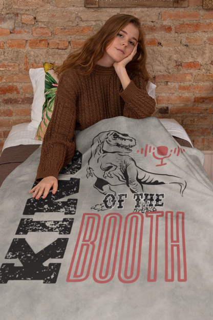 King of the Booth: T-Rex Style Throw Blanket