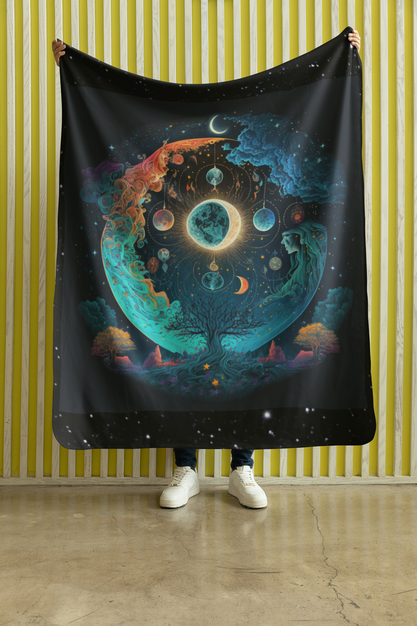 Zodiac Moon Tree Of Life Style:  Booth Throw Blanket
