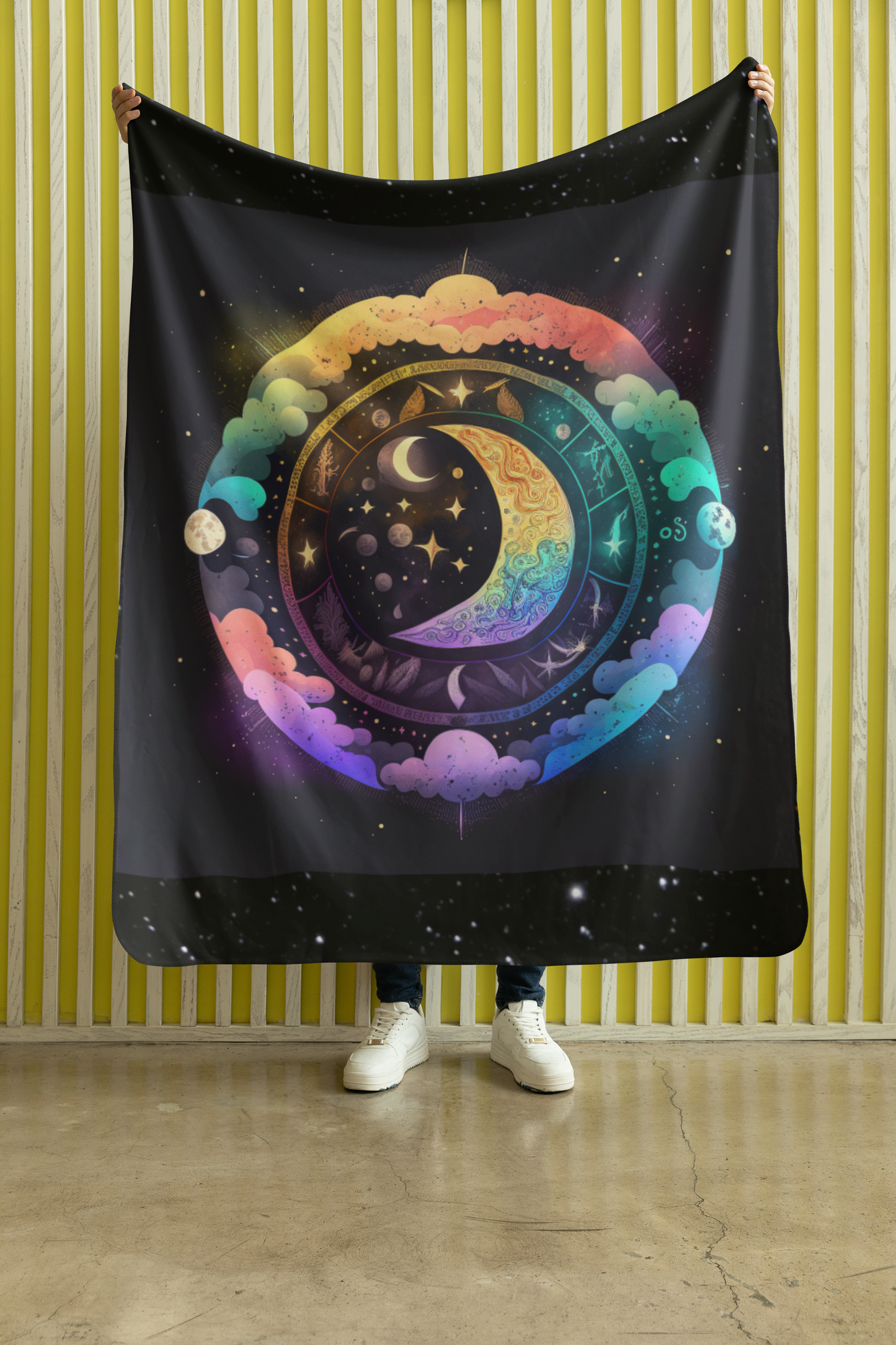 Voice Over Booth Throw Blanket: Moon Zodiac Lucky Charm