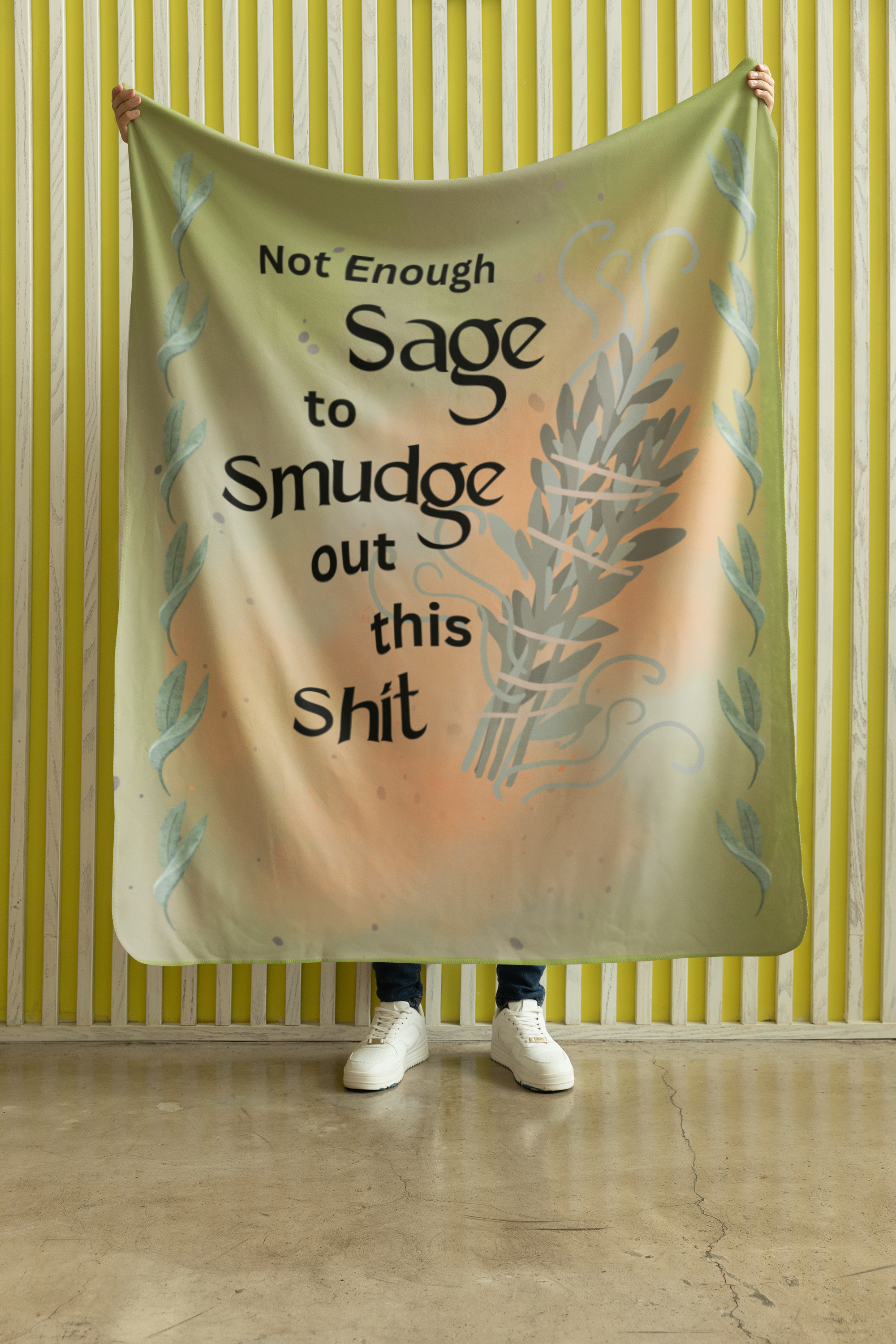 Not Enough Sage: Smudge Stick Style Throw Blanket