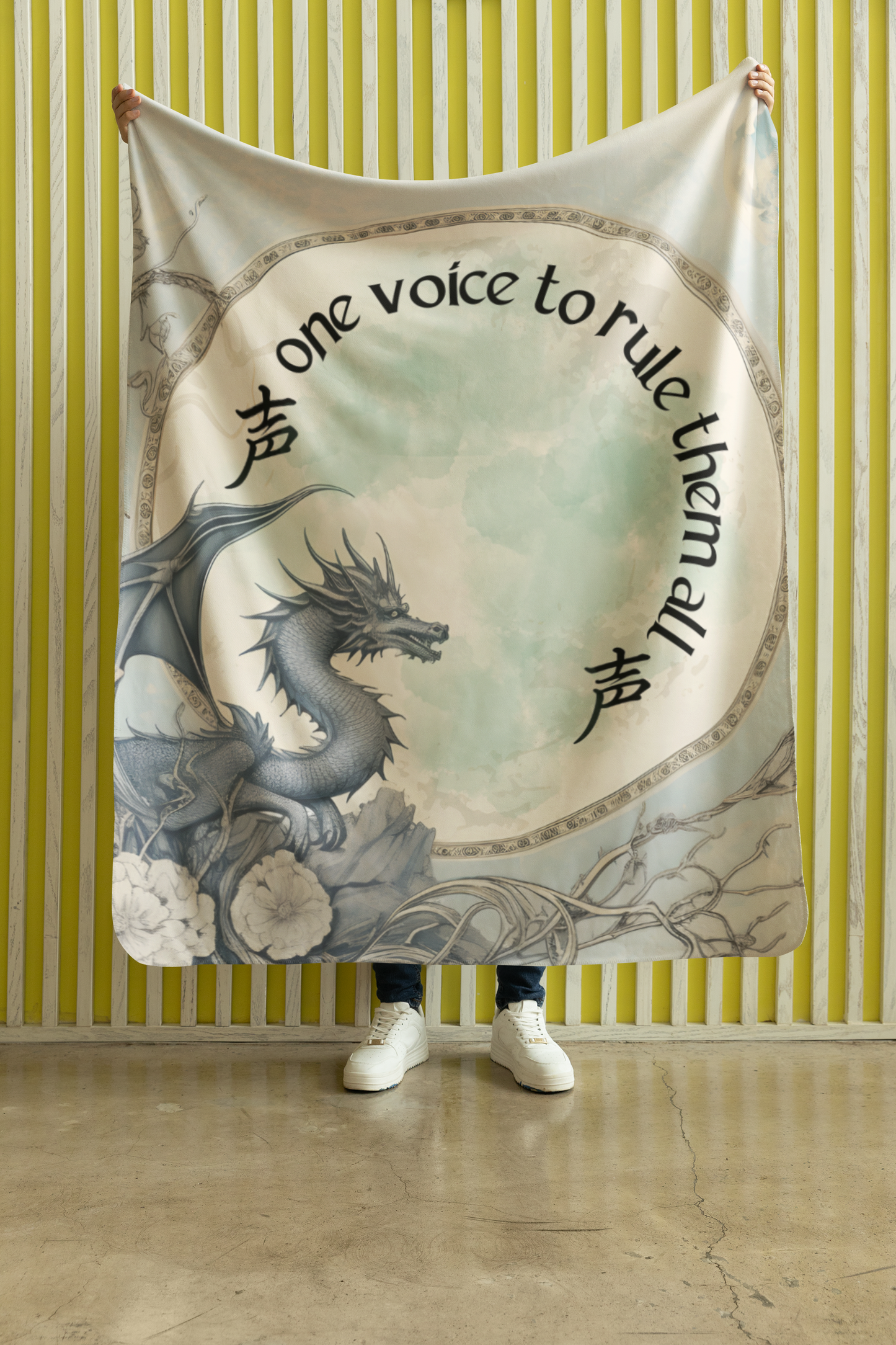 One Voice To Rule Them All: Dragon Style Booth Throw Blanket