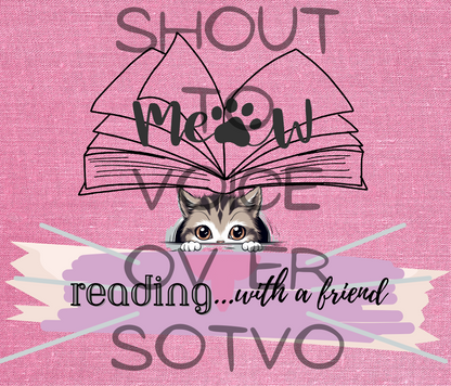 Meow...Reading With A Friends: Reusable Stainless Steel Water Tumbler w/Straw