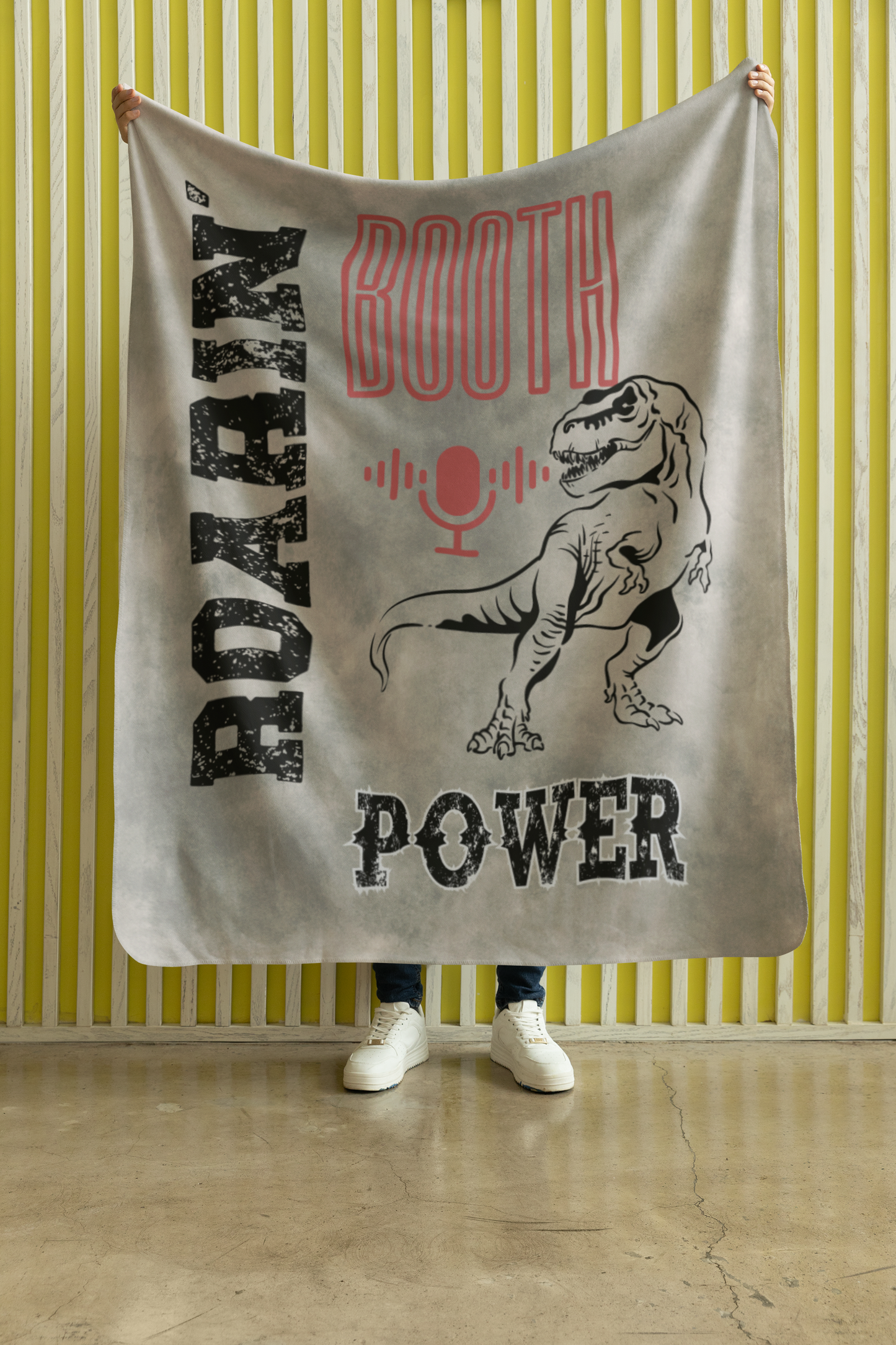 Roarin' Booth Power: T-Rex Dinosaur Style Throw Blanket
