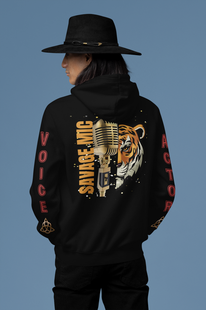 Tiger Savage Mic Skills: Stylish Unisex Heavy Fleece Warm Zip Hoodie -Gildan