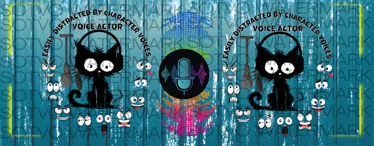 Kitty Fun: Easily Distracted By Voices: Voice Actor: Classic Ceramic Black Glossy Mug