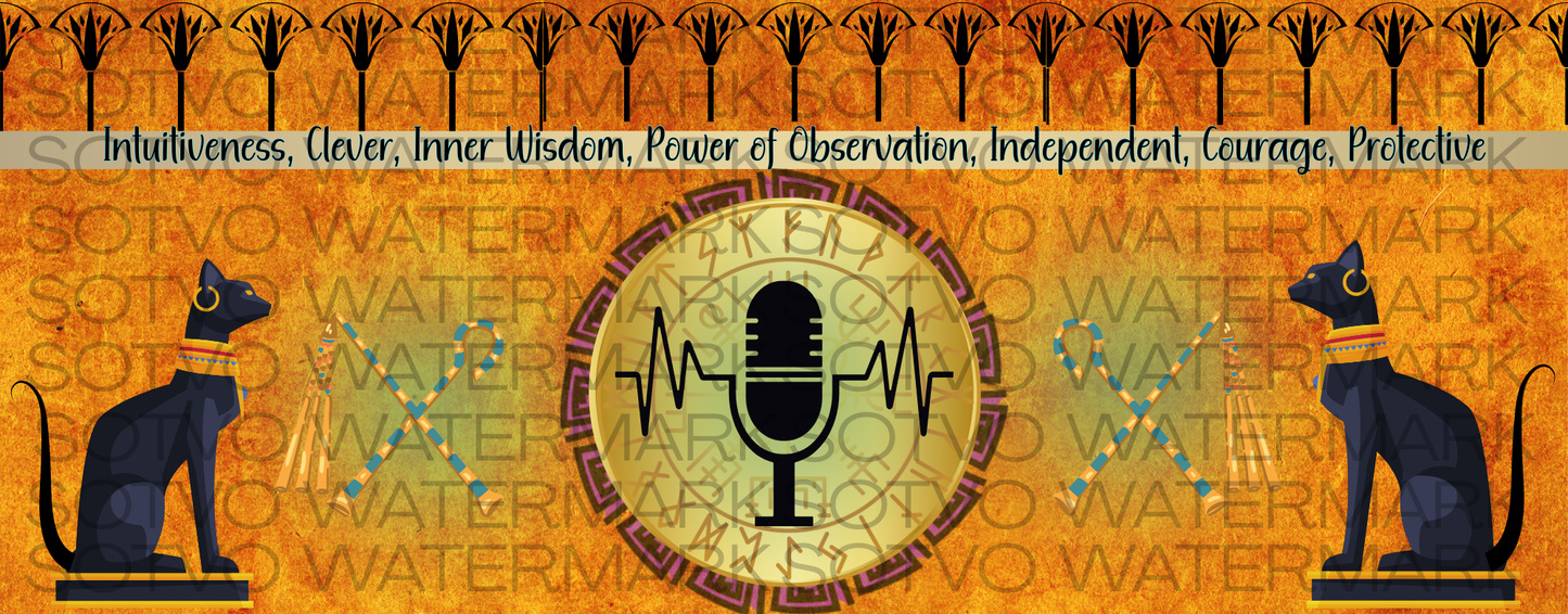 Mystic Black Cats: Egyptian Mojo: Classic Ceramic Black Glossy Mug