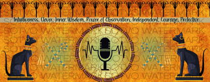 Mystic Black Cats: Egyptian Mojo: Classic Ceramic Black Glossy Mug