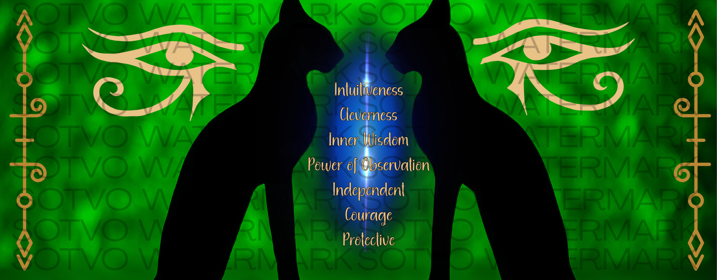 Egyptian Black Cat Booth Mojo: Classic Ceramic Black Glossy Mug